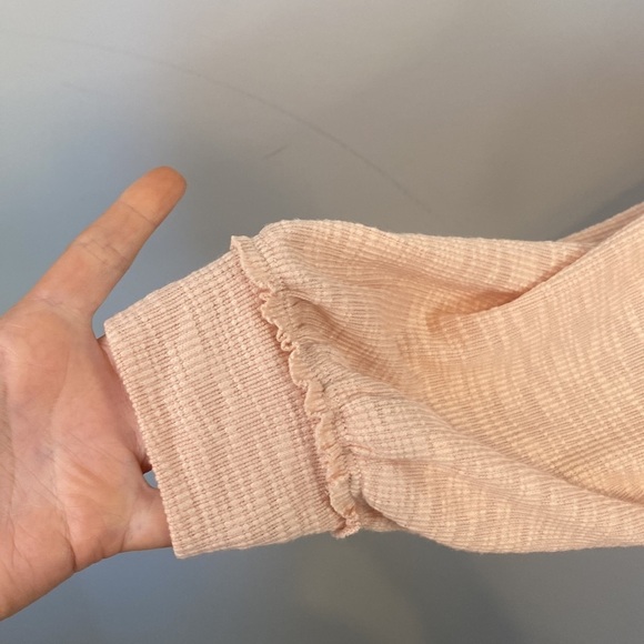 Lauren Conrad Pink Ruffle Long Sleeve Layering Blouse - Picture 3 of 6